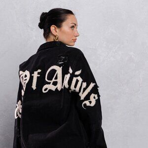 CITY OF ANGEL Cream Font Shirt Jacket